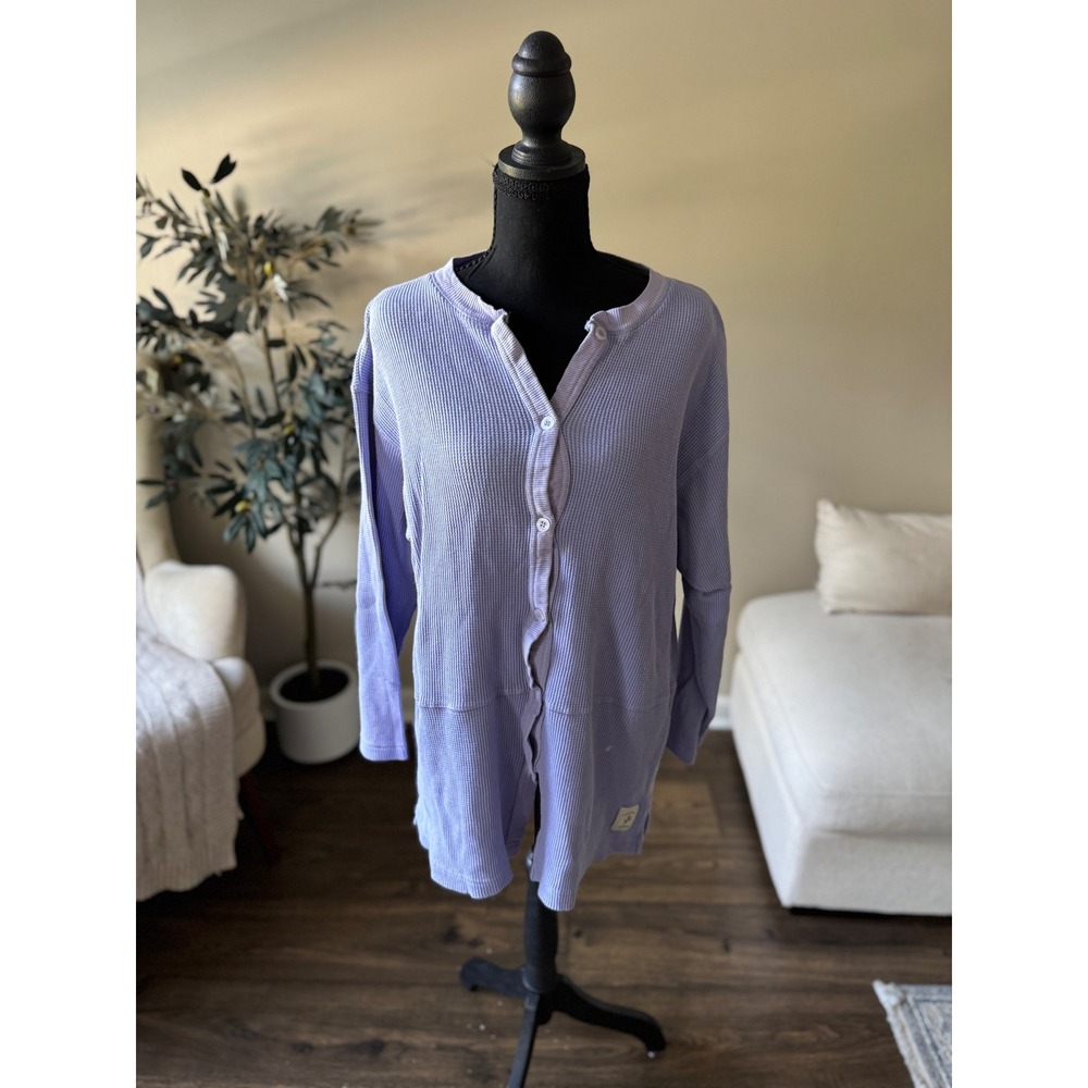 Vintage Victoria's Secret Country Lavender Waffle Knit Cotton Cardigan Button